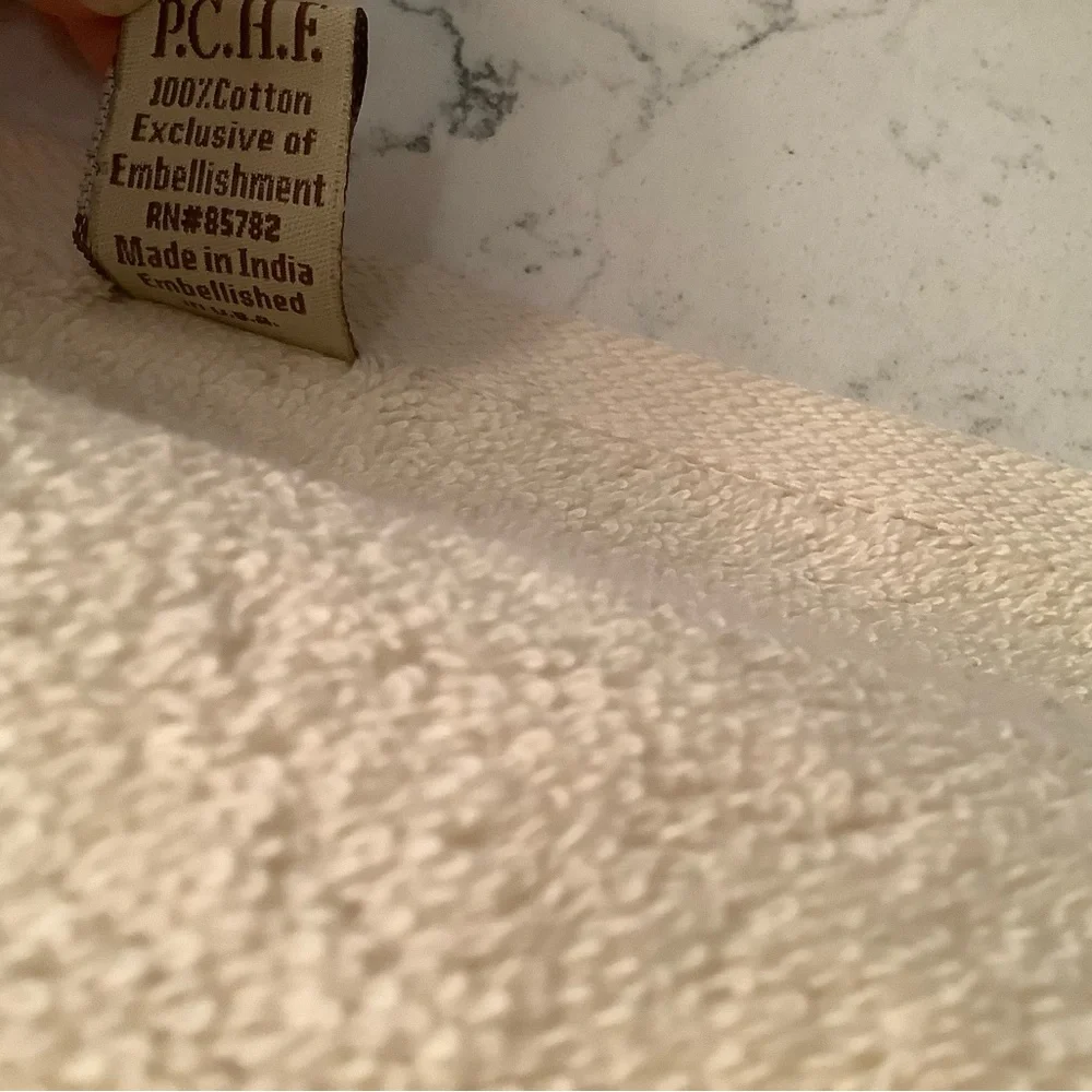 Sherry Kline taupe stripe embellished decorative bath towel 100% cotton 50x27